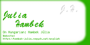 julia hambek business card