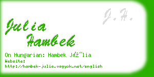 julia hambek business card